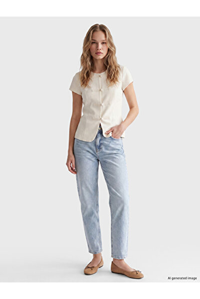 LC Waikiki Rmz Gi̇yi̇m Farkiyla Mom Fit Women's Jean Pants