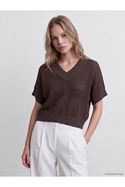 LC Waikiki Esvab • Modern & Distinctive V Plaited Openwork Women's Knitwear S...