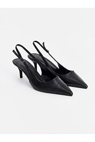 LC Waikiki Rmz Gi̇yi̇m Farkiyla Pointed Toe Open Back Women's Heeled Shoes