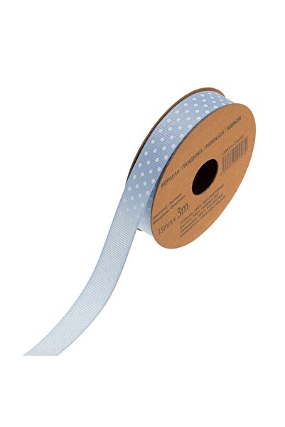 OEM Panglică albastră cu buline 3m x 15mm Poliester