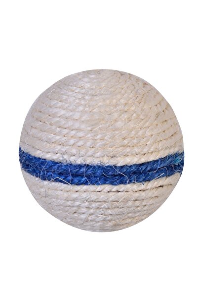 OEM Minge de jucărie pentru pisici - Albă cu dungă albastră, 9,5 cm