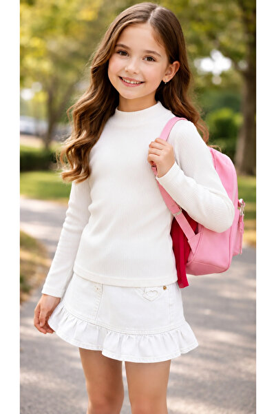 Ugly Duck Girl's Turtleneck Sweatshirt White 5-14 Years