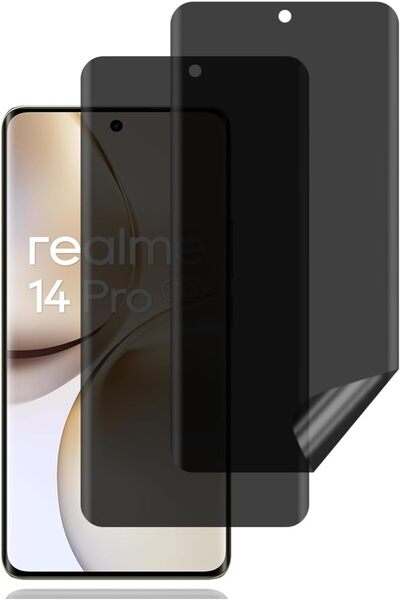 aheaks واقي شاشة Realme 14 Pro 5G Hayalet، طبقة جيلاتينية رقيقة تغطي المنحنيا...