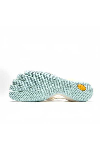 Vibram Fivefingers Women Five‑Finger Barefoot Shoes, Low Top Soft Anti‑Slip Sole, Adjustable Strap Indoor Fitness Gym Training Outdoor Walking Sneakers, Beige‑Light Blue