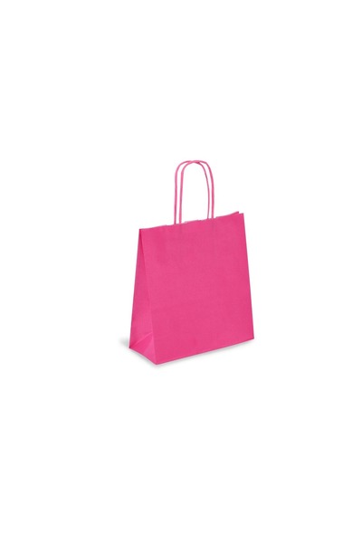 OEM Pungă cadou din hârtie kraft roz 18x8x20cm cu mânere din hârtie