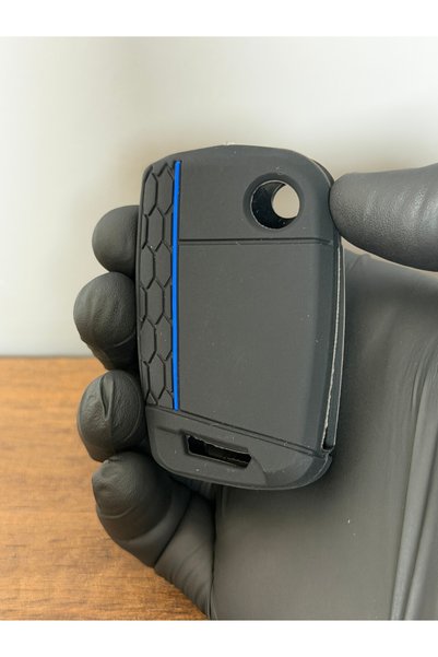 Mavi Keys Volkswagen- Skoda- Seat Mqb 3-Button Honeycomb Pattern Key Remote Control Protection Case Black Blue 1