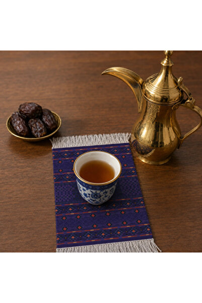 Generic Saudi National Day Mini Leather Tea & Coffee Mats – 6-Piece Purple Ge...