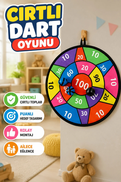canrodi Velcro Bulk Safe Dart Game Target Board Entertainment Set for Kids