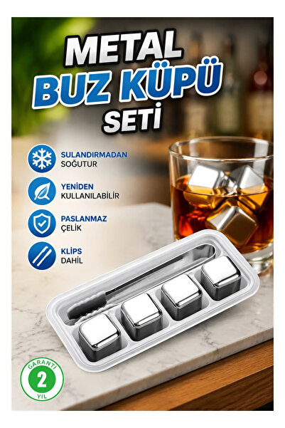 canrodi 304 Stainless Steel Metal Ice Cubes – Reusable Cooling Set and Clip