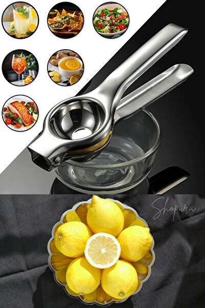 Shopura Premium Stainless Steel Handheld Lemon Squeezer – Tangerine, Citrus, ...