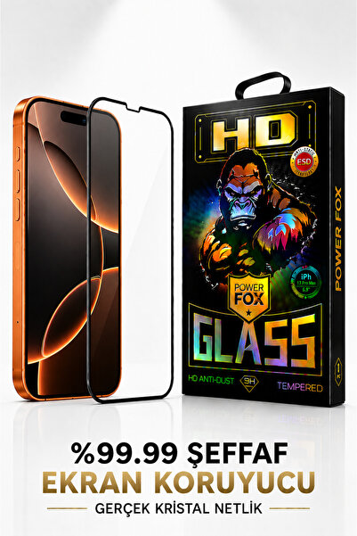 Powerfox Premium Serisi | iPhone 17 Pro Max Uyumlu | 45 KG Kenar Basınç Dayanımlı Ekran Koruyucu
