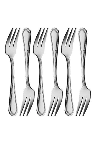 Dove 6-Piece Stainless Steel Dessert Fork Set Silver 14.5cm