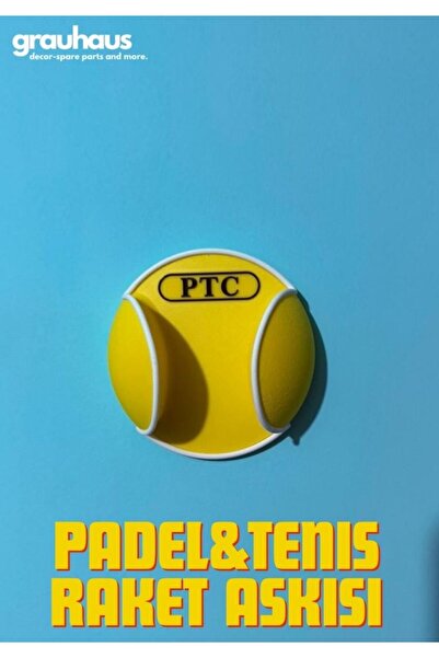 GRAUHAUS Kişiye Özel İsimli Tenis Topu Raket Askısı Padel Tenis Duvar Askı Ap...