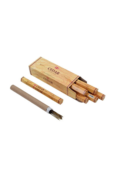 Cedar Hexa (Sedir Kokulu) Çubuk Tütsü 6 Paket 120 Adet Odunsu Sıcak Aroma Ev Kokusu