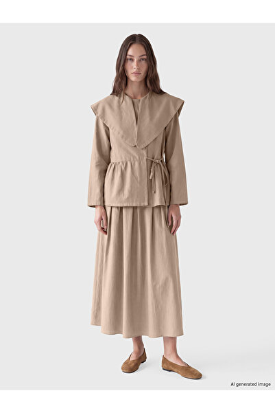 LC Waikiki Lcw Modest Brown Baby Collar Women's Shirt Tunic