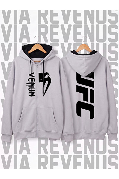 Vordevia Front and Back Printed Unisex Zippered Hooded Sweatshirt Cardigan