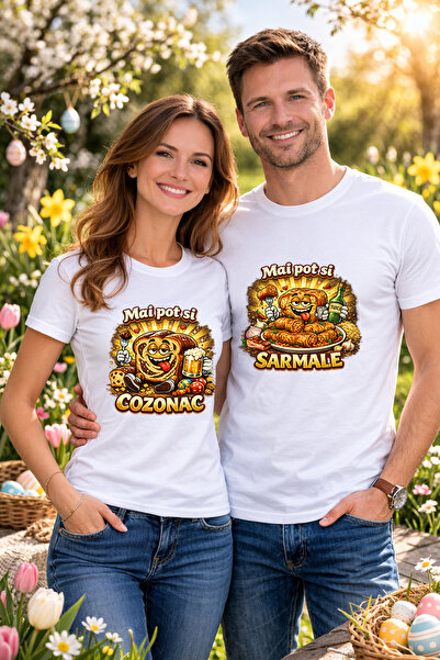 MVRDAR Tricou Paste Fericit Unisex 100% Bumbac - Tricou Easter cu Iepuras Bun...