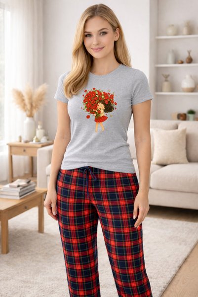 MVRDAR Pijamale dama din bumbac premium, pijama femei confortabila