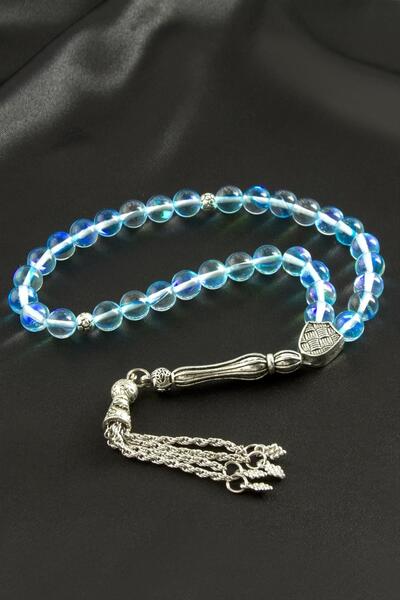 HOŞGÖR ACCESSORIES Neon Quartz Natural Stone Prayer Beads 8 mm