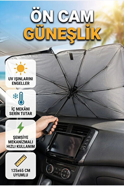 canrodi Parasolar auto pliabil 125x65 cm cu protecție UV pentru parbriz Desig...