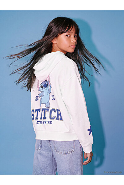 LC Waikiki Lilo & Stitch Printed Girls' Cardigan