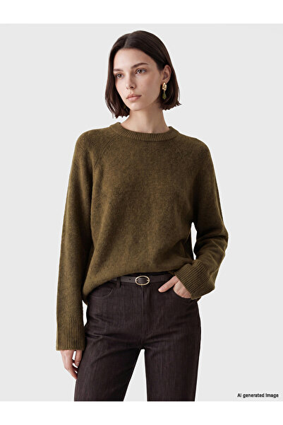 LC Waikiki Lcw Modest Green Crew Neck Women's Knitwear Sweater