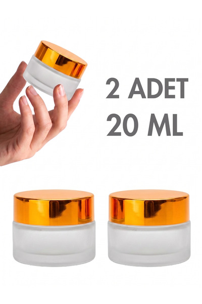 Milea 20 ML Gold Parlak Kapaklı Buzlu Dudak Cilt Bakımı Krem Kozmetik El Bakım Seyahat Cam Kavanozu