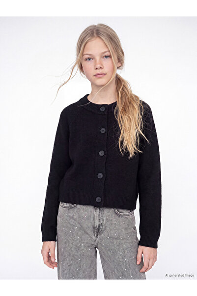 LC Waikiki Crew Neck Girl's Knitwear Cardigan