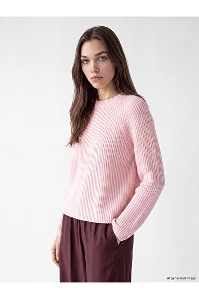 LC Waikiki Lcw Modest Pink Crew Neck Women's Knitwear Sweater