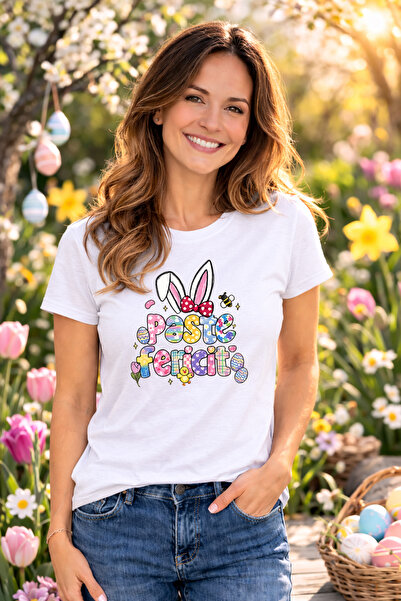 MVRDAR Tricou Paste Fericit Unisex 100% Bumbac - Tricou Easter cu Iepuras Bun...
