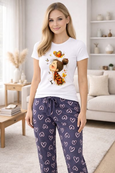 MVRDAR Pijamale dama din bumbac premium, pijama femei confortabila