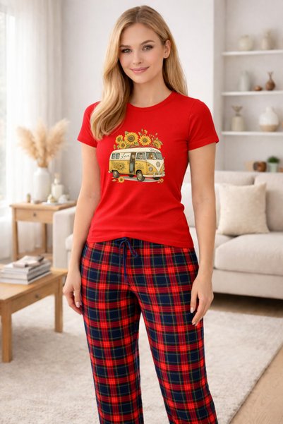 MVRDAR Pijamale dama din bumbac premium, pijama femei confortabila