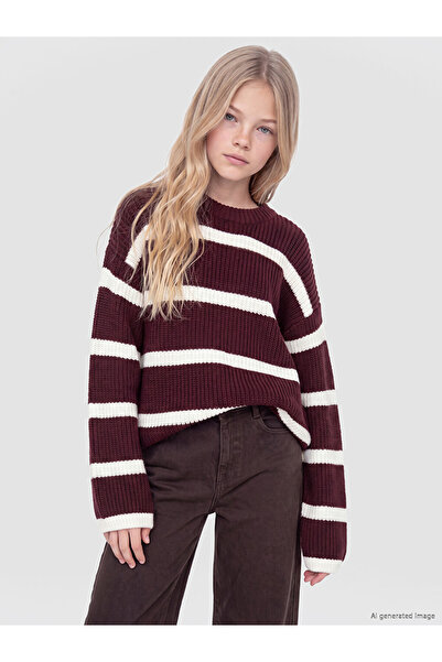 LC Waikiki Crew Neck Girls' Thick Knit Sweater