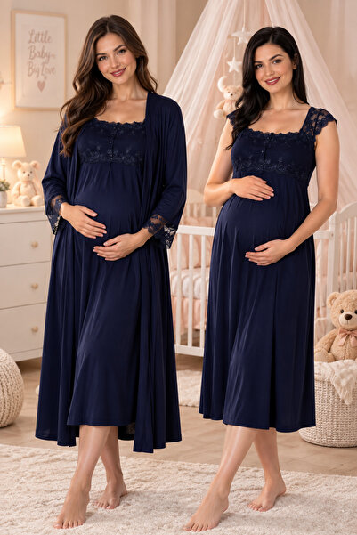 by İGP Comfortable Fit Maternity Morning Nightgown Set Effortt