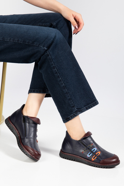 Elile Shoes Genuine Leather Comfortable Easy-To-Wear Daily Boots, Size 35-41
