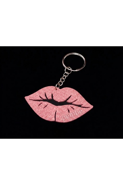 Generic Brand Stylized Lip Design Keychain - 3D Printing - Pink