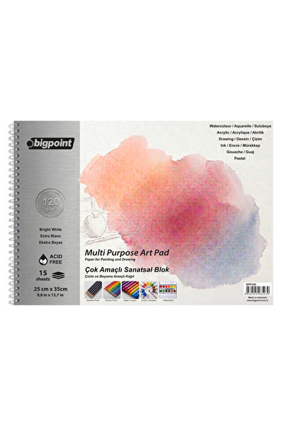 Bigpoint Artistic Drawing Notebook 120 Gr 25×35 cm 15 Sheets
