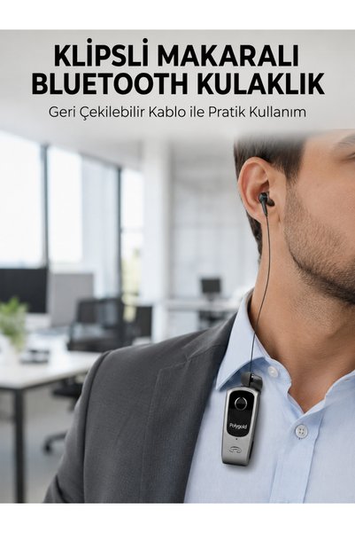 EMVERA Klipsli Tasarımlı Bluetooth Kulaklık Uzun Pil Ömrü