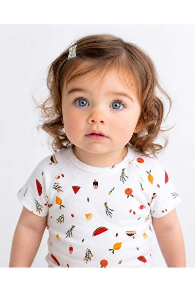 Kidyra 100% Cotton Watermelon Patterned Raglan Sleeve Snap Fastener Baby Body...
