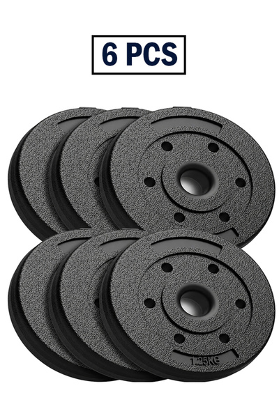 Fitness World Dumbbell Weight Plate 1.25kg (6Pcs), Reinforced Plastic Weight ...