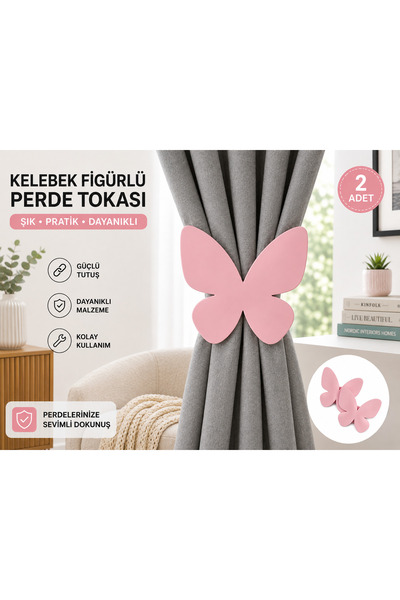 Hızarcıoğlu Kelebek Figürlü Perde Tokası 2’li Set – Dekoratif Perde Tutucu