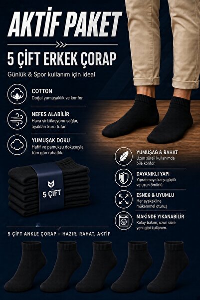 nevzat şahin küçüktilki est 1987 Pack of 5 Cotton Premium Series Socks