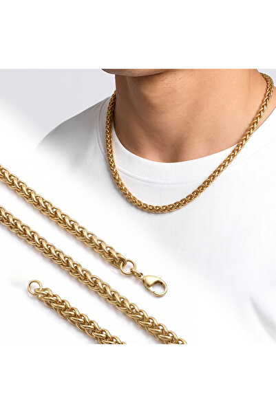 FM 💎   Premium Shiny and Stylish Wicker Weave Men's Steel Necklace 6mm 55cm ...