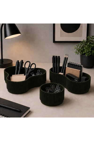 UCSESUAR 3’lü Modüler Masaüstü Organizer Seti 3D Baskı Kalemlik ve Ofis Düzen...
