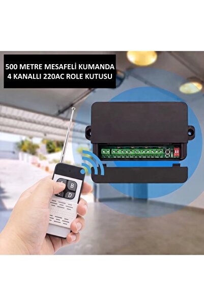 Lavat 500 Metre Mesafeli 4 Kanallı AC 220V 10A Uzaktan Kumandalı Röle Kutusu ...