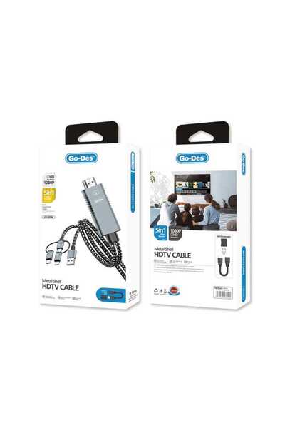 Go-Des Metal Shell HDTV Cable 5-in-1 Video Transfer GD-8296 – High-Quality HD...