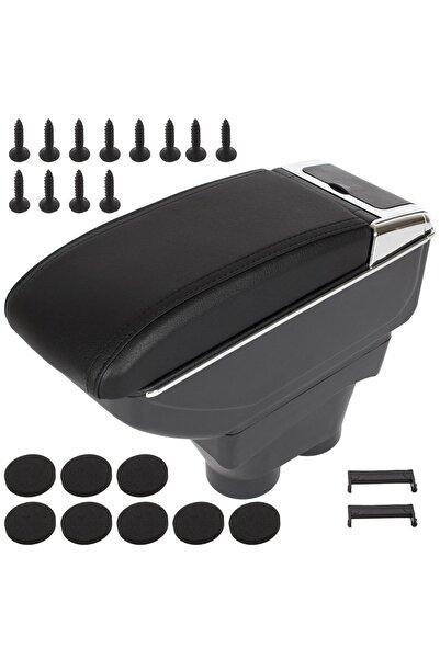 M MODECAR Cotieră Peugeot 208 12-19 cu compartiment de depozitare PIELE NEAGR...