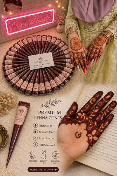 Generic Brand 100% Natural Organic Henna Cones | Handmade Fresh Henna Paste |...