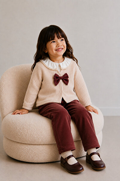 Elo Baby Girl Burgundy Bow Forever Jacketed Cotton 3-Piece Set