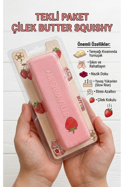 vittuc Çilek Butter Squishy - Yavaş Yükselen Tereyağı Kıvamında Pembe Stres O...